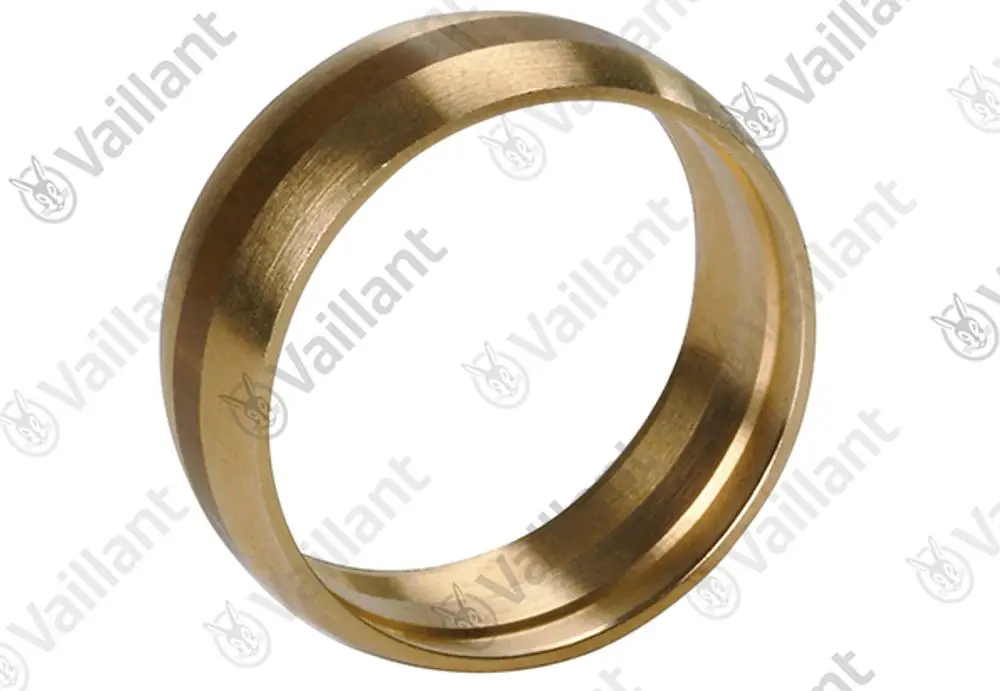 Runder Metallring in Goldfarbe, möglicherweise ein Verbindungselement, mit glatter Oberfläche, aus der Marke Vaillant.